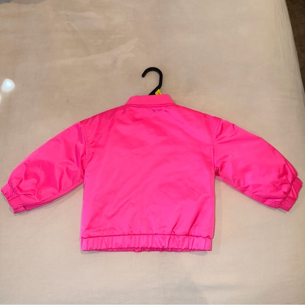 Cat & Jack Hot Pink Bomber Jacket Girls 18M Lightweight Zip Front - Picture 2 of 7